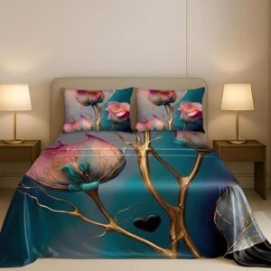 fabby home designer patchwork embroidery king size bed sheets